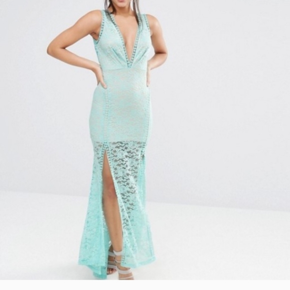 ASOS Aqua Lace Maxi Dress